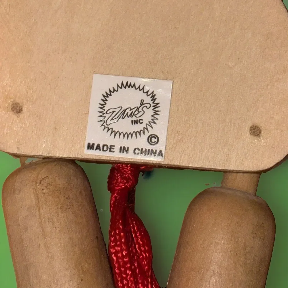 2-Vintage Zim’s, Inc. Wooden Pull String Ornament 1-Jumping King-1 Soldier Parts